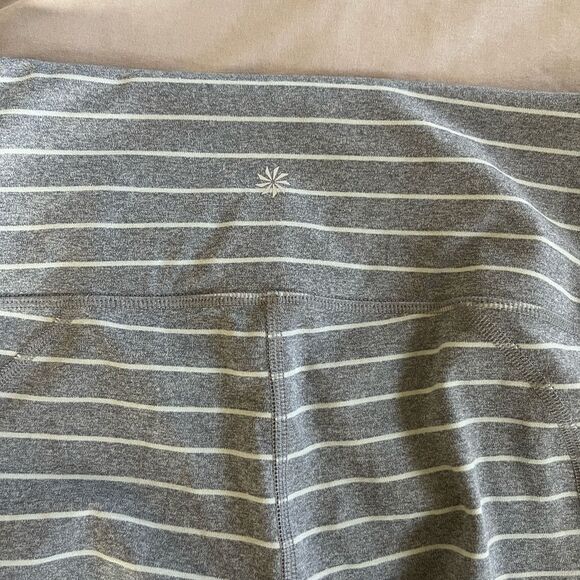 Athleta High Rise Chaturanga Heather Stripe Grey Tight Leggings Size Medium - Picture 8 of 8